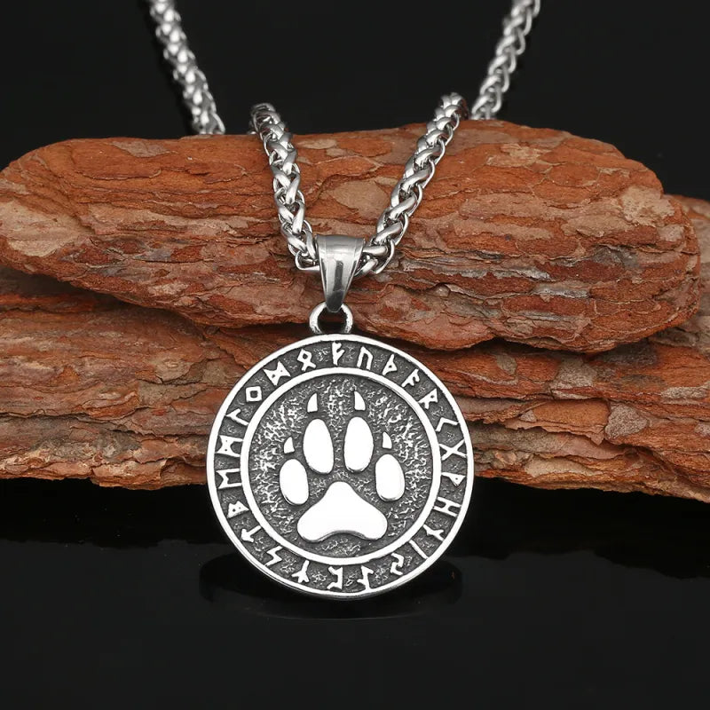 Collier pendentif griffe acier inoxydable homme