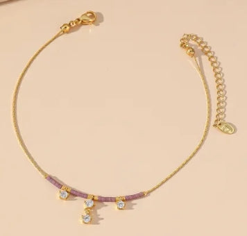 Bracelet de cheville acier titane (coeur)