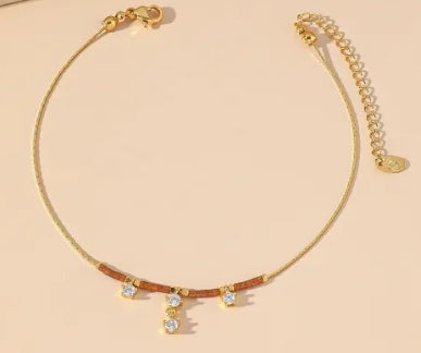Bracelet de cheville acier titane (coeur)