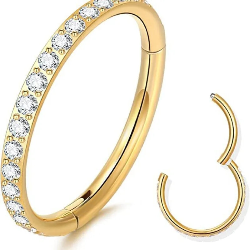 Anneau de nez fin sans soudure zircon discret